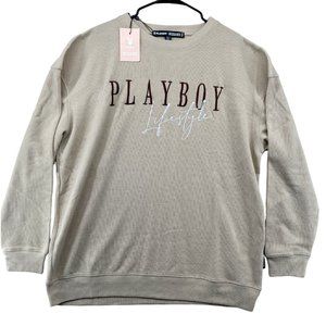 Playboy x Missguided Women Nude Lifestyle Waffle Classic Long Sleeve size 10 NWT